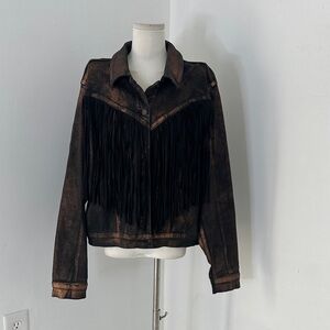 Idyllwind Black / Copper Demin Fringe Western Jacket Size XL